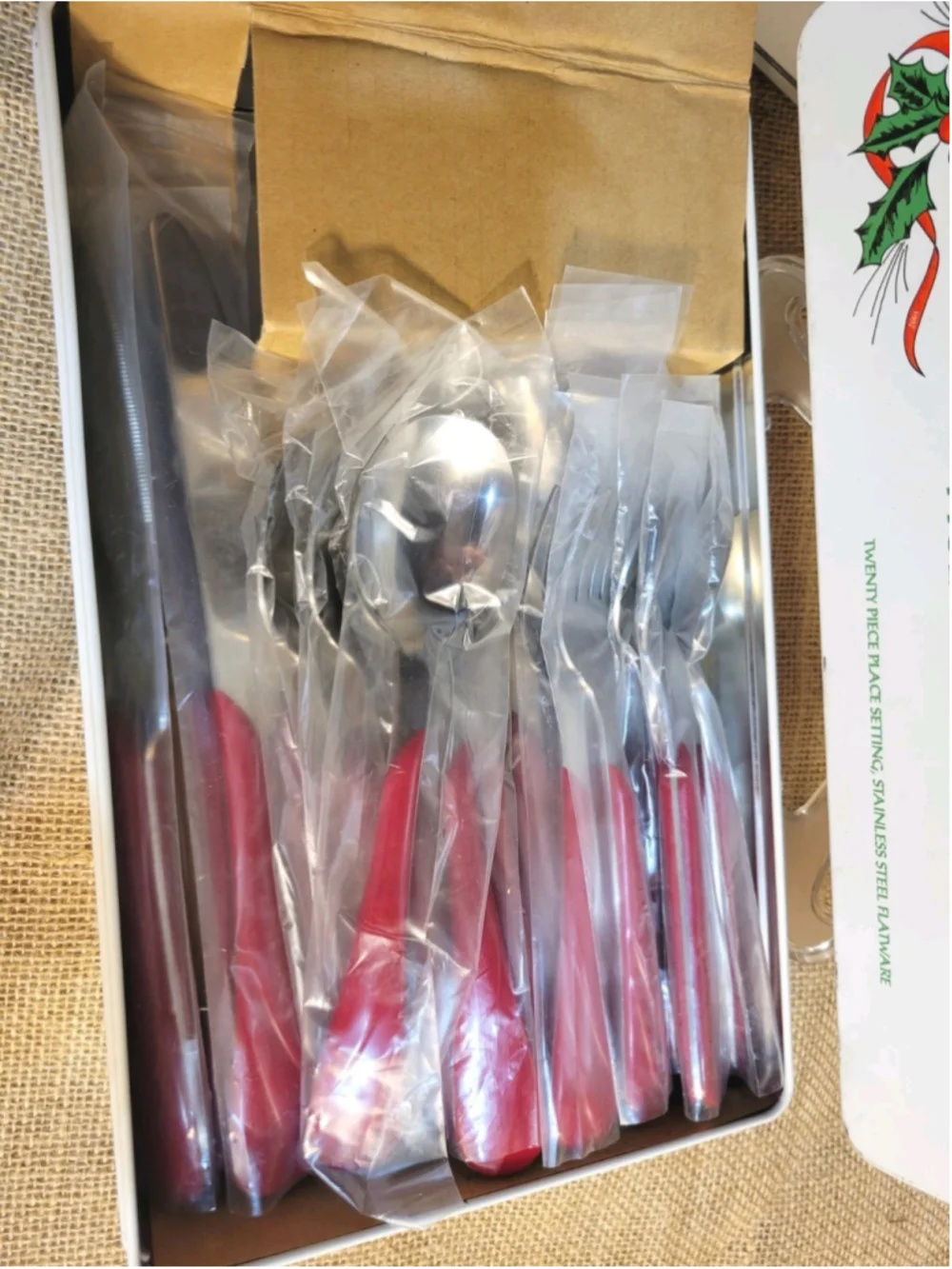 Homer Laughlin Fiesta Special Edition 20 Pc Flatware In Original Tin Scarlet